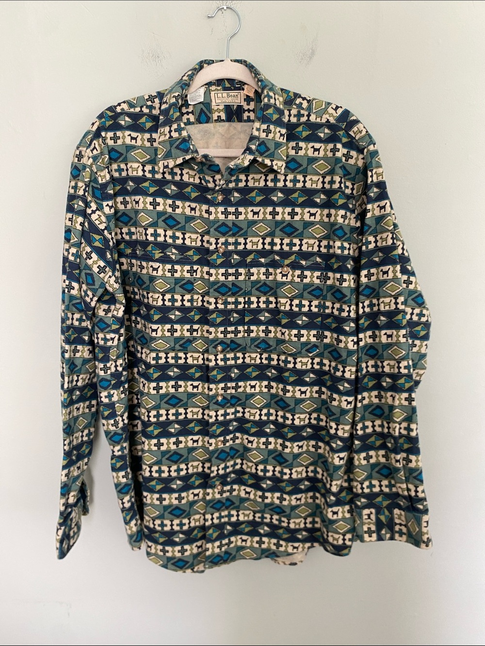 L.L. Bean Vintage 90’s Men’s Button-Down Shirt 100% cotton Size XL Tall